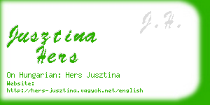 jusztina hers business card